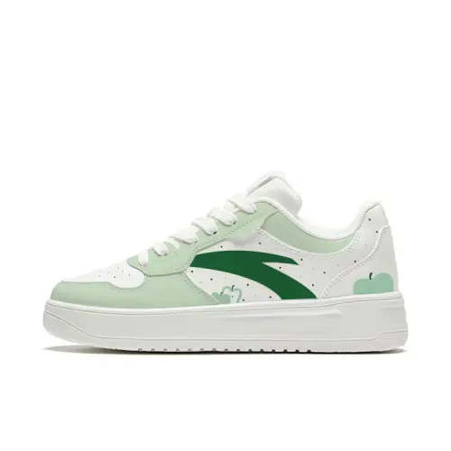 Anta Life Collection Slip Resistant Cushioning Slip Resistant Cushioning Low top Skateboard Shoes Unisex White Green