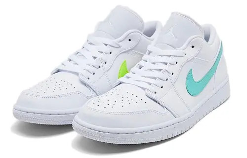 Jordan 1 Low White Multi-Color Swoosh