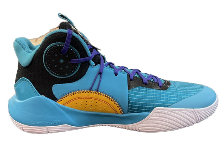 Li Ning Sonic 9 Team Textile, Synthetic Leather Cushioning Slip Resistant Abrasion Resistant Mid top Basketball Shoes
