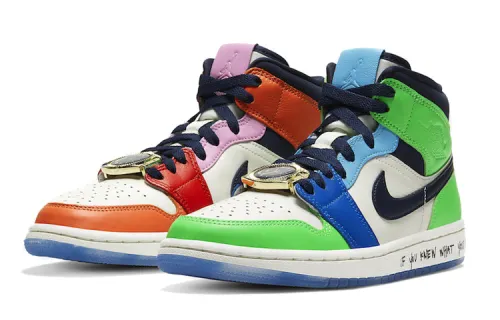 Melody Ehsani x Jordan Air Jordan 1 Mid “Fearless” watch versatile mid-top retro basketball shoes women’s orange-green mandarin duck