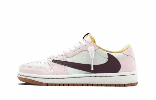 Travis Scott x Jordan Air Jordan 1 Low top Vintage Basketball Shoes Unisex Pink