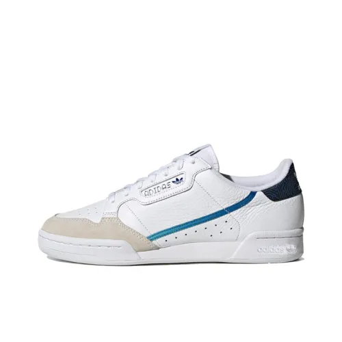 Adidas Originals Continental 80 Slip Resistant Low top Skateboard Shoes Men's White Blue Gray