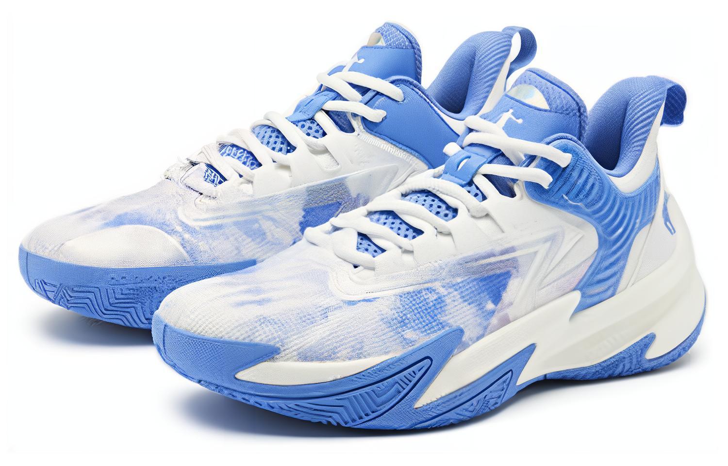 QIAODAN Thorn 7 TEAM Comfortable Round Toe Cushioning Slip Resistant Low top Basketball Shoes Men’s Blue