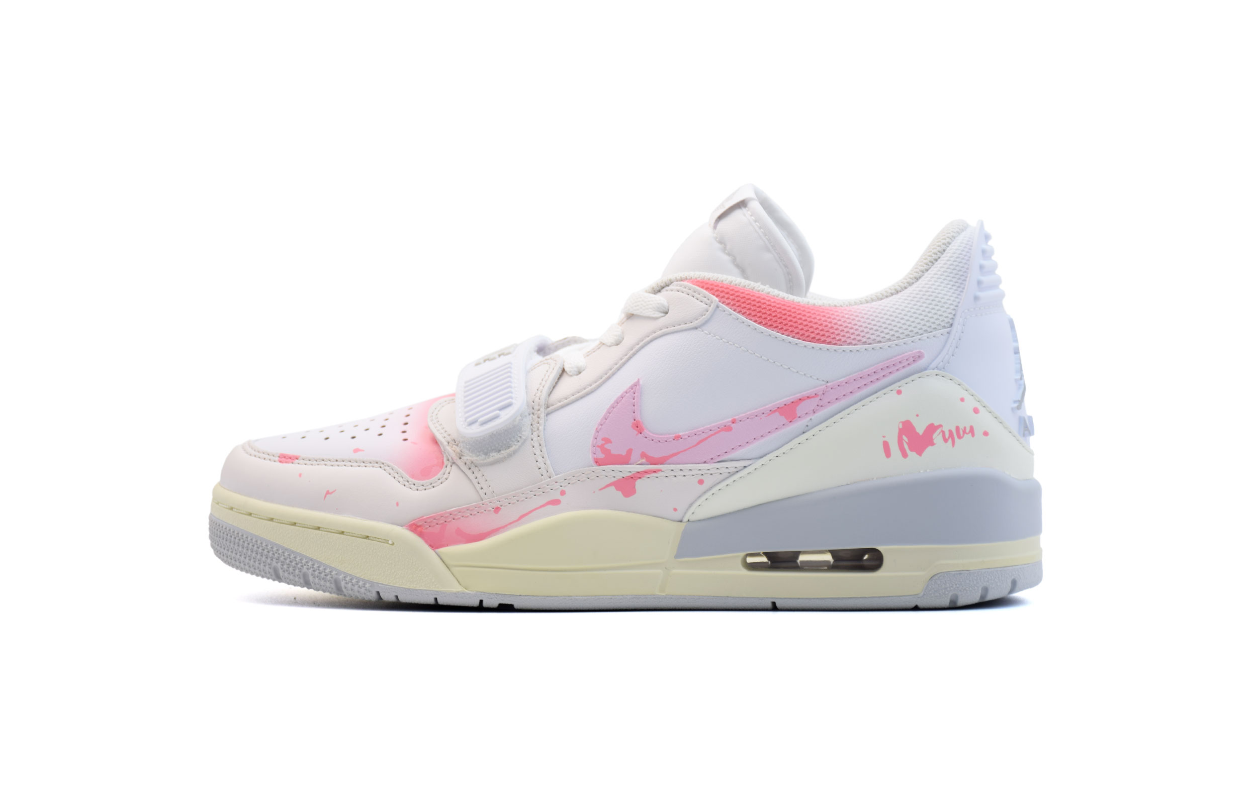 Jordan Legacy 312 101, Powder Love Letter Low top Vintage Basketball Shoes Men’s White Pink