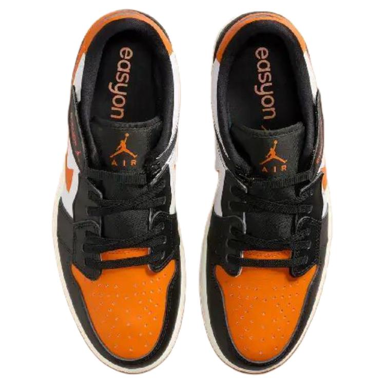 Jordan Air Jordan 1 Slip Resistant Abrasion Resistant Low top Vintage Basketball Shoes Men’s Black Orange