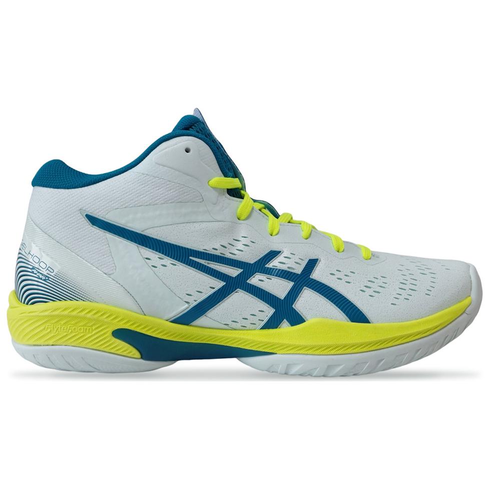Asics GELHOOP V16 Mid top Basketball Shoes Men’s White Blue Yellow