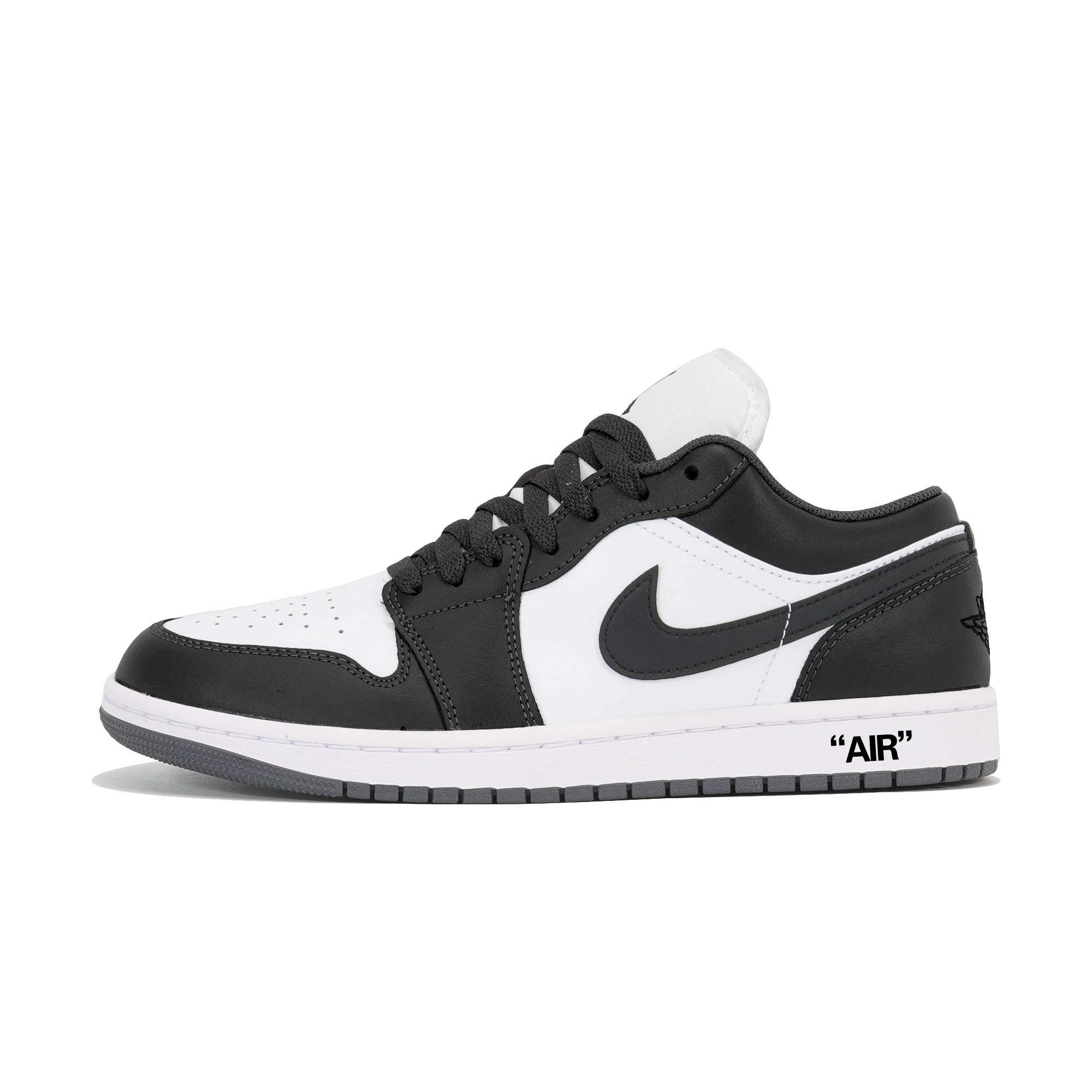 Jordan Air Jordan 1 Slip Resistant Abrasion Resistant Low top Vintage Basketball Shoes Unisex Black White