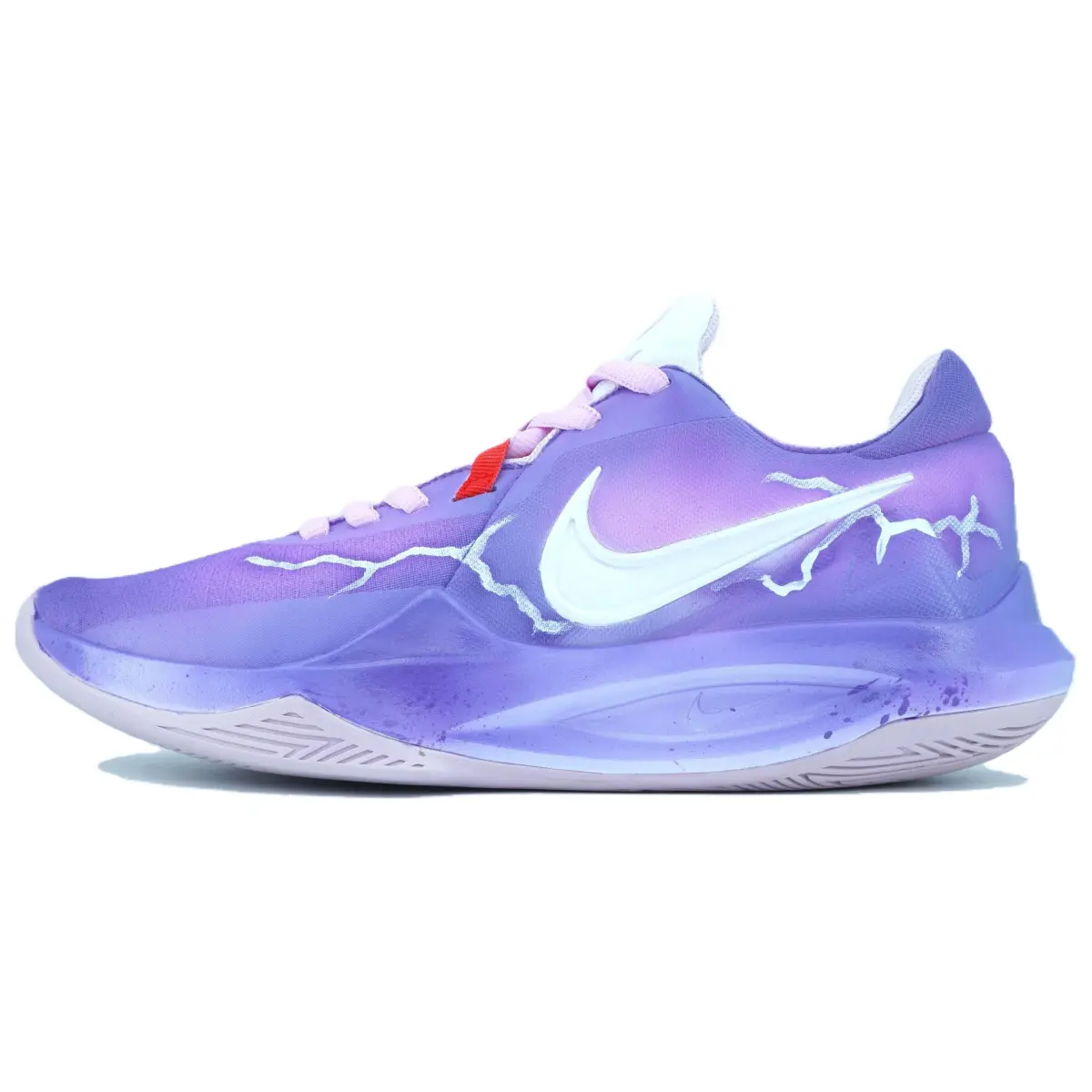 Nike Precision 6 Purple Lightning Cushioning Slip Resistant Abrasion Resistant Low top Basketball Shoes Men's Purple