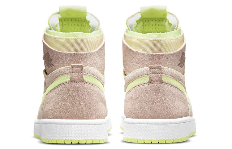 Женские кроссовки Jordan Air Jordan 1 high zoom air cmft "lemon twist" (желтый / розовый) — Жёлтый / розовый — фото 5