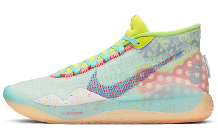 Nike KD 12 Durant round toe mid-top practical basketball shoes for men and women, candy color