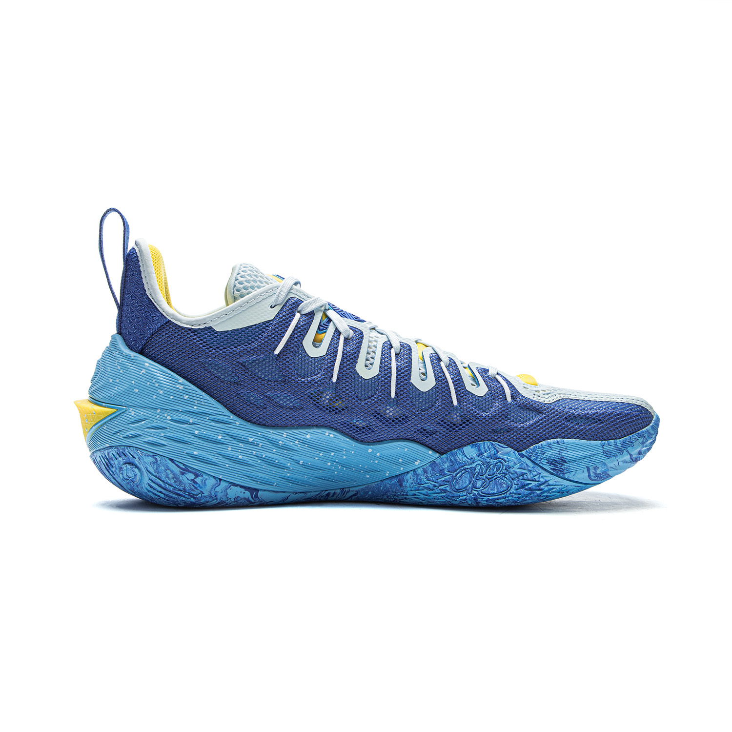 Li Ning Buckets Cushioning Slip Resistant Breathable Low top Basketball Shoes Men’s Blue