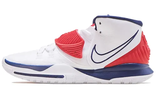 Nike Kyrie 6 Irving Team USA Shock Absorbing and Breathable Middle Top Basketball Shoes Men and Women White