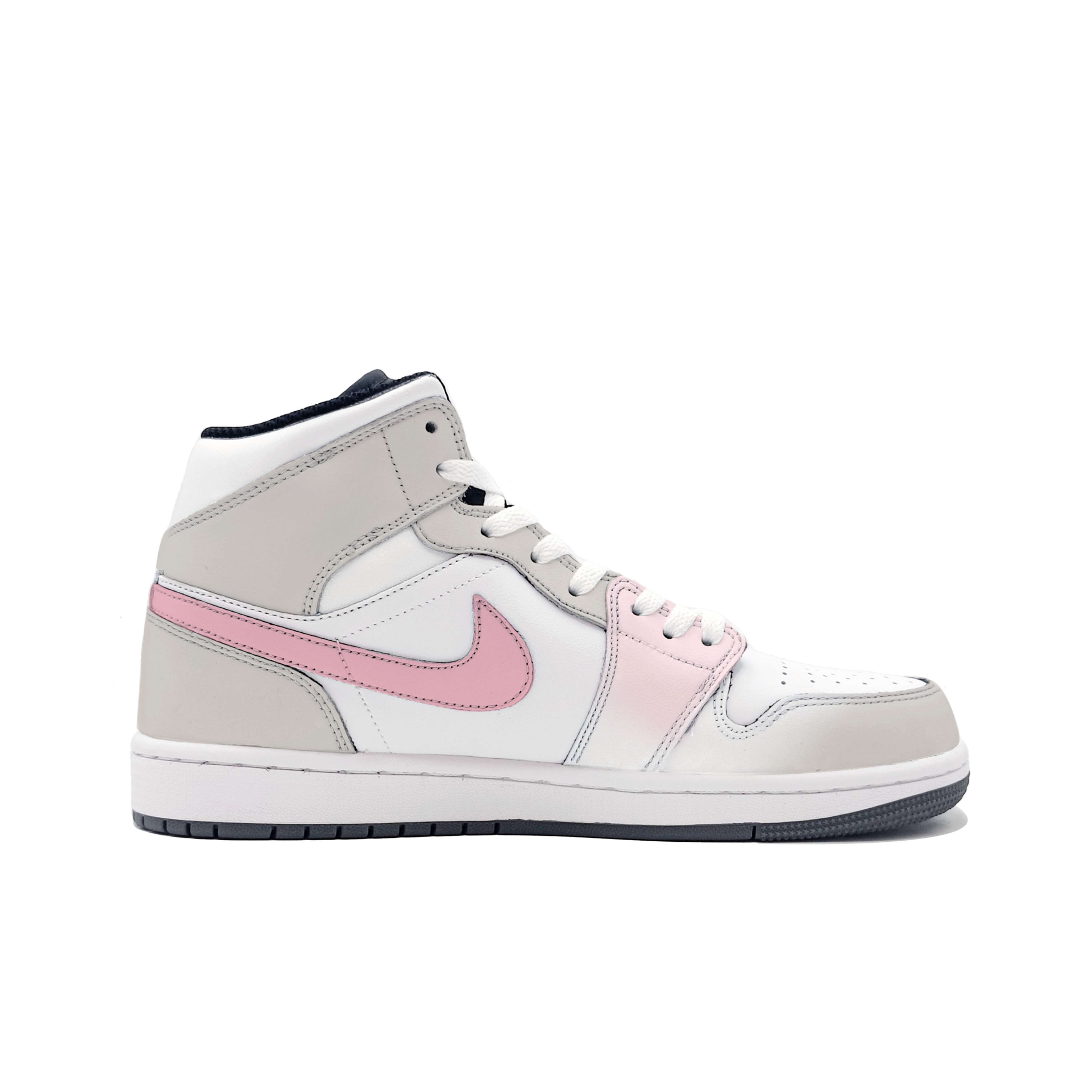Jordan Air Jordan 1 Sweet Pink Love Trace Abrasion Resistant Mid top Vintage Basketball Shoes Unisex Light Coffee, Pink