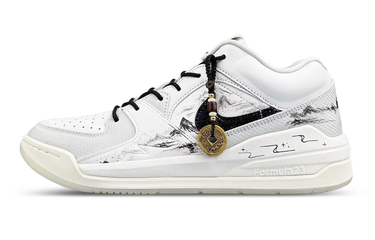 Jordan Stadium 90 Cushioning, Wear Resistant Low top Vintage Basketball Shoes Men's White Black