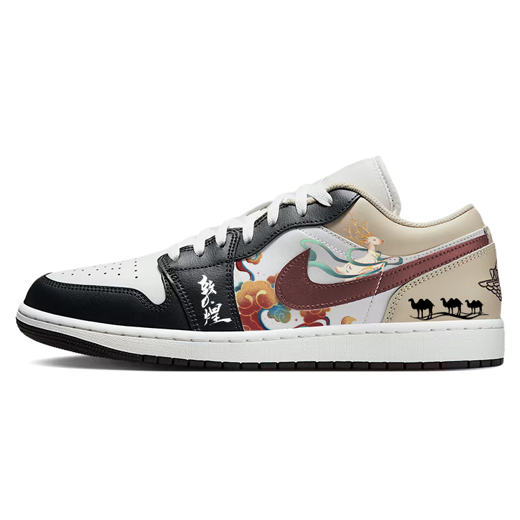 Jordan Air Jordan 1 Abrasion Resistant Low top Vintage Basketball Shoes Unisex Black
