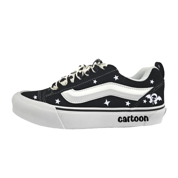 Vans Knu Skool Abrasion Resistant Low top Skateboard Shoes Unisex Black White
