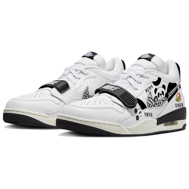 Jordan Legacy 312 Cushioning Slip Resistant Abrasion Resistant Mid top Vintage Basketball Shoes Men’s Black White