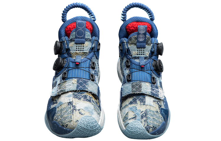 Li Ning WOW 8 Moment Cushioning Slip Resistant Abrasion Resistant Mid top Performance Basketball Shoes Men’s Black Blue