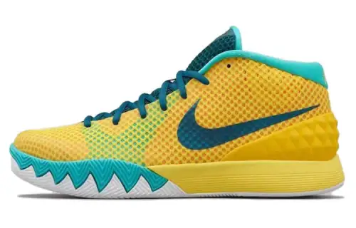 Nike Kyrie 1 Letterman Slip Resistant Lightweight Non slip Lightweight Mid top Basketball Shoes Men's Yellow