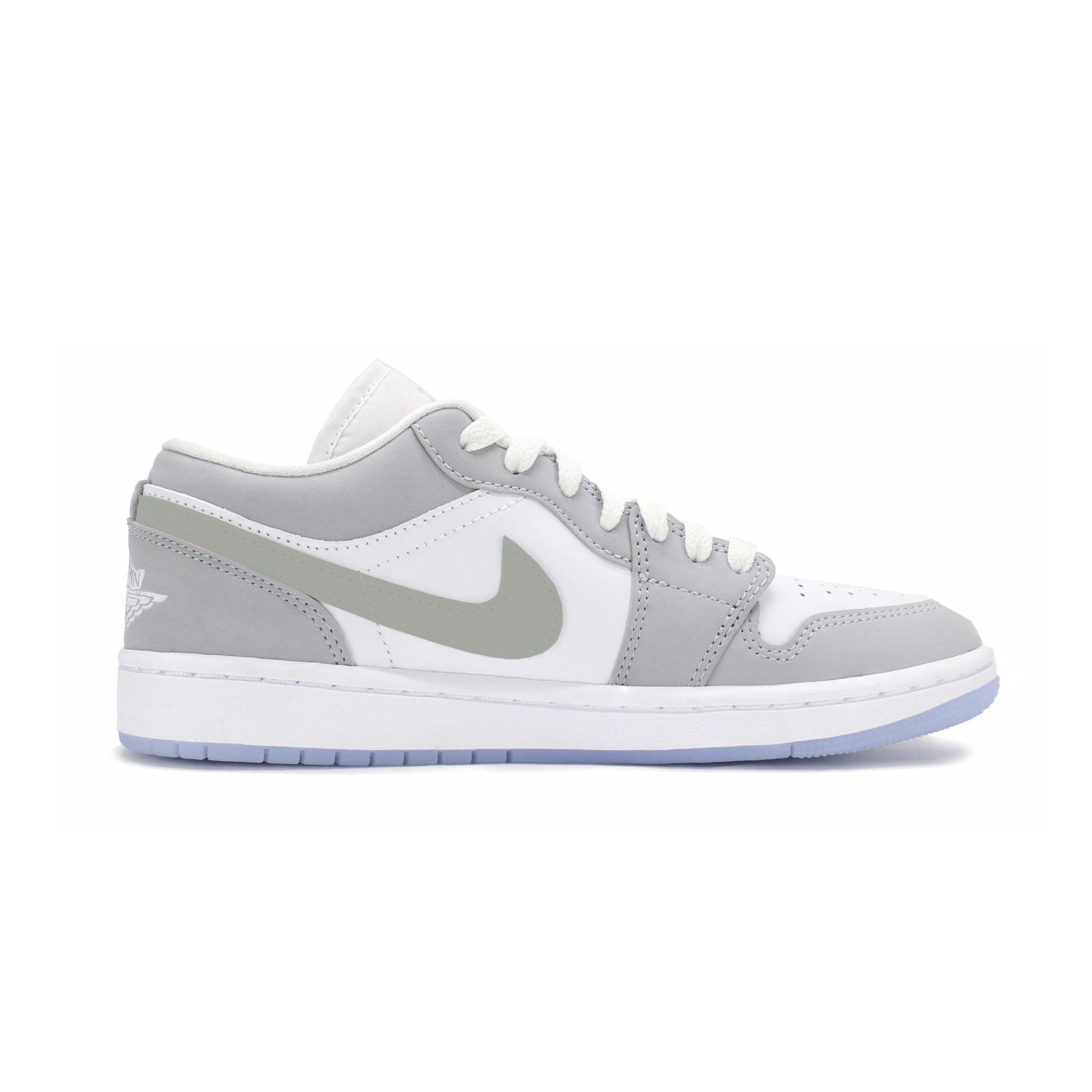 Jordan Air Jordan 1 Slip Resistant Abrasion Resistant Low top Vintage Basketball Shoes Women’s White Green