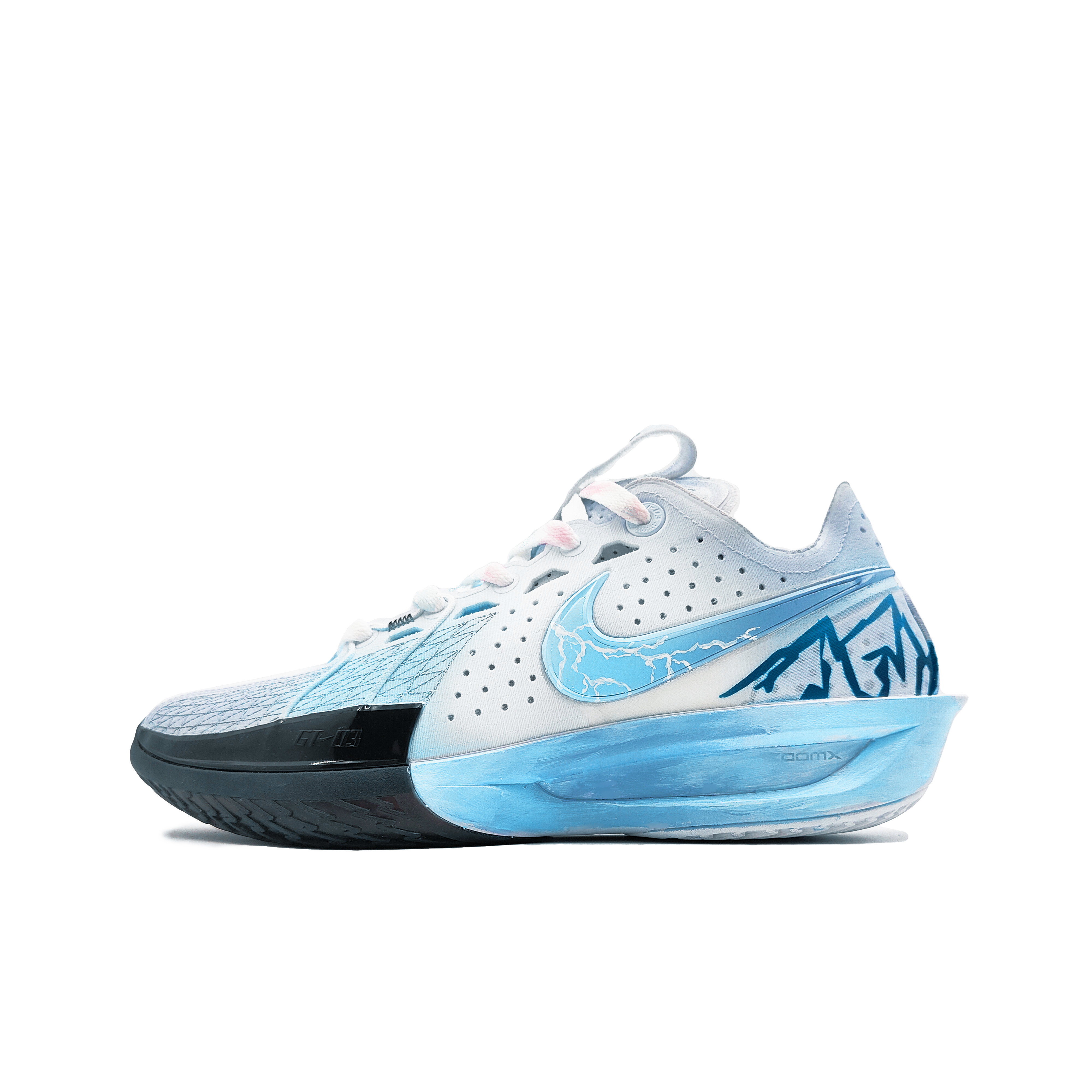 Nike Air Zoom G.T. Cut3 At The Summit Of EP Iceberg Abrasion Resistant Low top Basketball Shoes Unisex Blue White