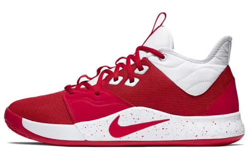 Nike PG 3 TB comfortable, practical, non-slip, lightweight, mid-top basketball shoes, same style for men and women, red and white