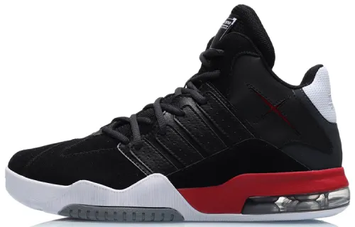 Li Ning Non slip Lightweight Mid top Vintage Basketball Shoes Unisex Black