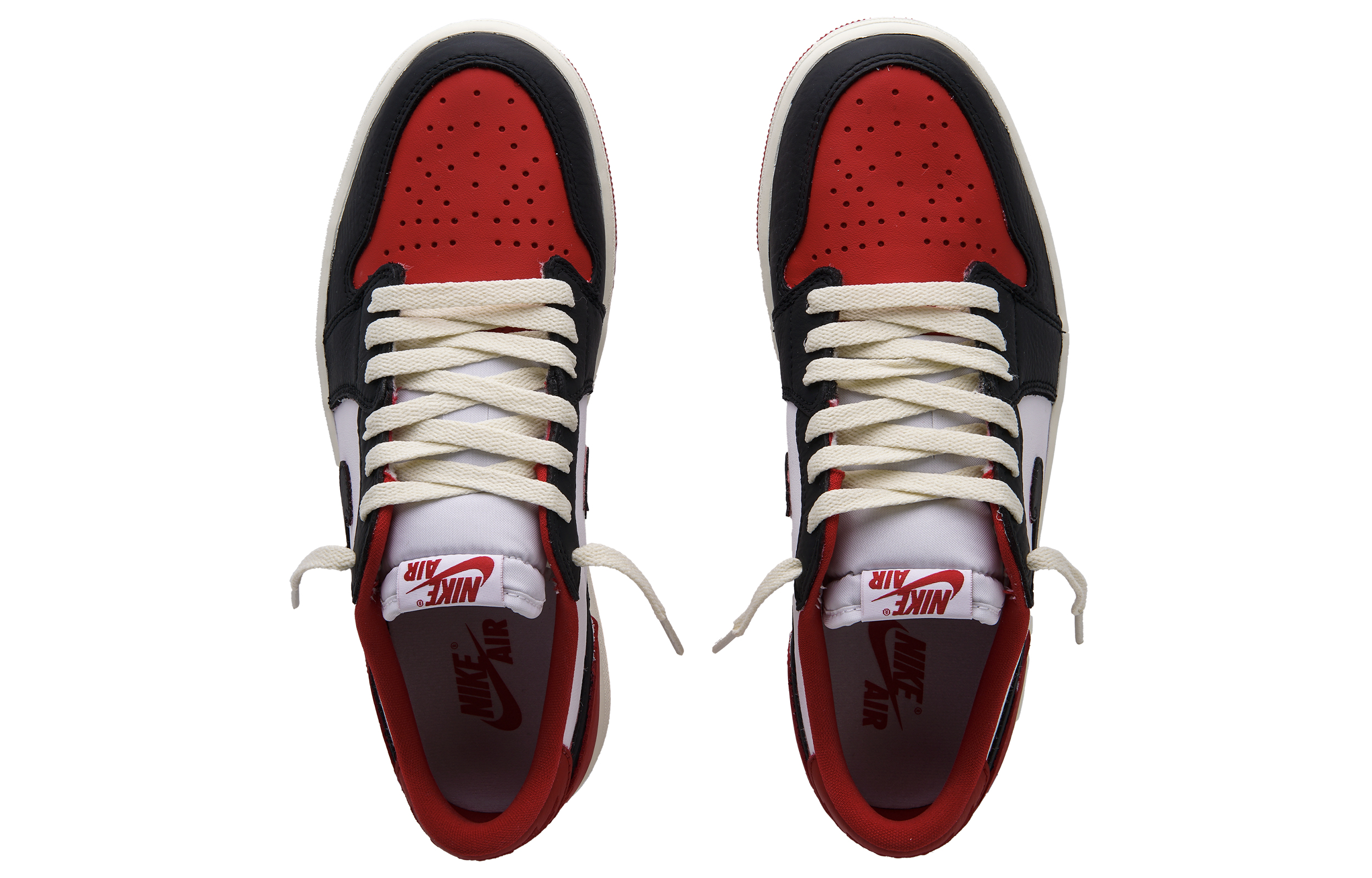 Jordan Air Jordan 1 Slip Resistant Low top Vintage Basketball Shoes Unisex Red