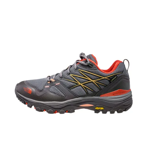 THE NORTH FACE Abrasion Resistant Waterproof And Breathable Low top Mountaineering Shoes Women's Gray Orange