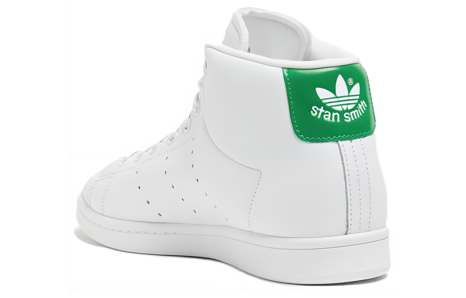 Мужские кеды adidas STAN SMITH Mid (бело-зеленые) — фото 4