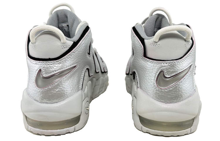 Nike Air More Uptempo Leather Cushioning Slip Resistant Abrasion Resistant Coverage Mid top Vintage Basketball Shoes GS