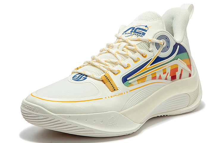 361° AG Sparkling 2.0 Cushioning Slip Resistant Low top Basketball Shoes Men’s White Yellow