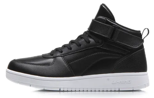 Li Ning Knight Thermal, Slip Resistant, And Abrasion Resistant Coverage Mid top Skateboard Shoes Women's Black