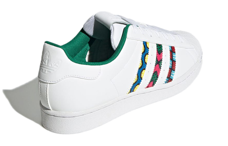Кеды adidas originals Superstar (бело-зелено-синий) — фото 4
