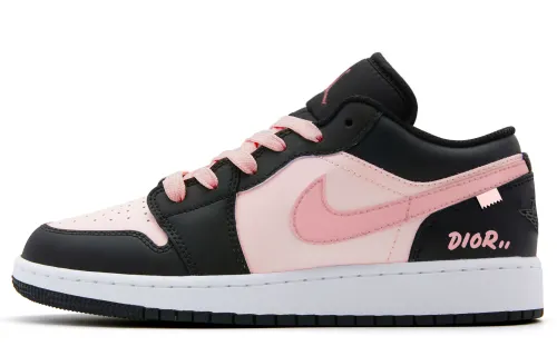 Jordan Air Jordan 1 Low top Vintage Basketball Shoes Women's Black Pink