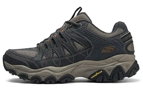 Skechers Lace Up Breathable Lightweight Breathable And Lightweight Low top Hiking Shoes Men's Black Green