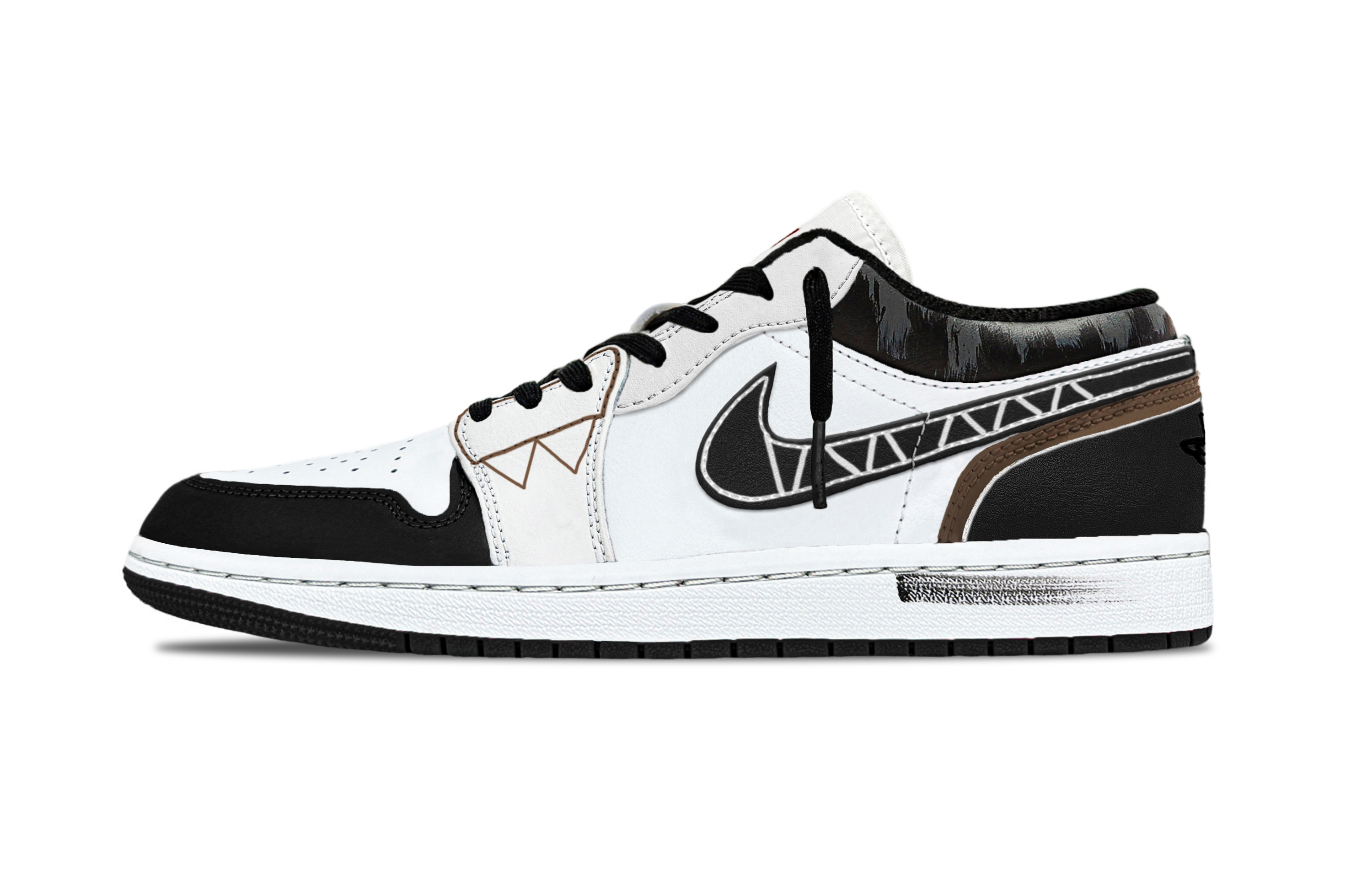 Jordan Air Jordan 1 Support Low top Vintage Basketball Shoes Unisex Black White
