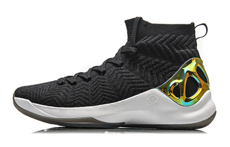 Li Ning CF Vintage Basketball Shoes Men’s High Top Black/White