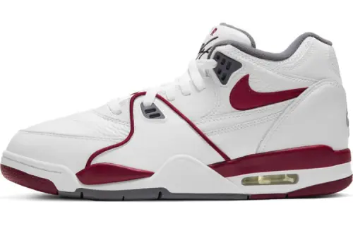 Nike Air Flight 89 simple, comfortable and versatile mid-top retro basketball shoes men's white and red