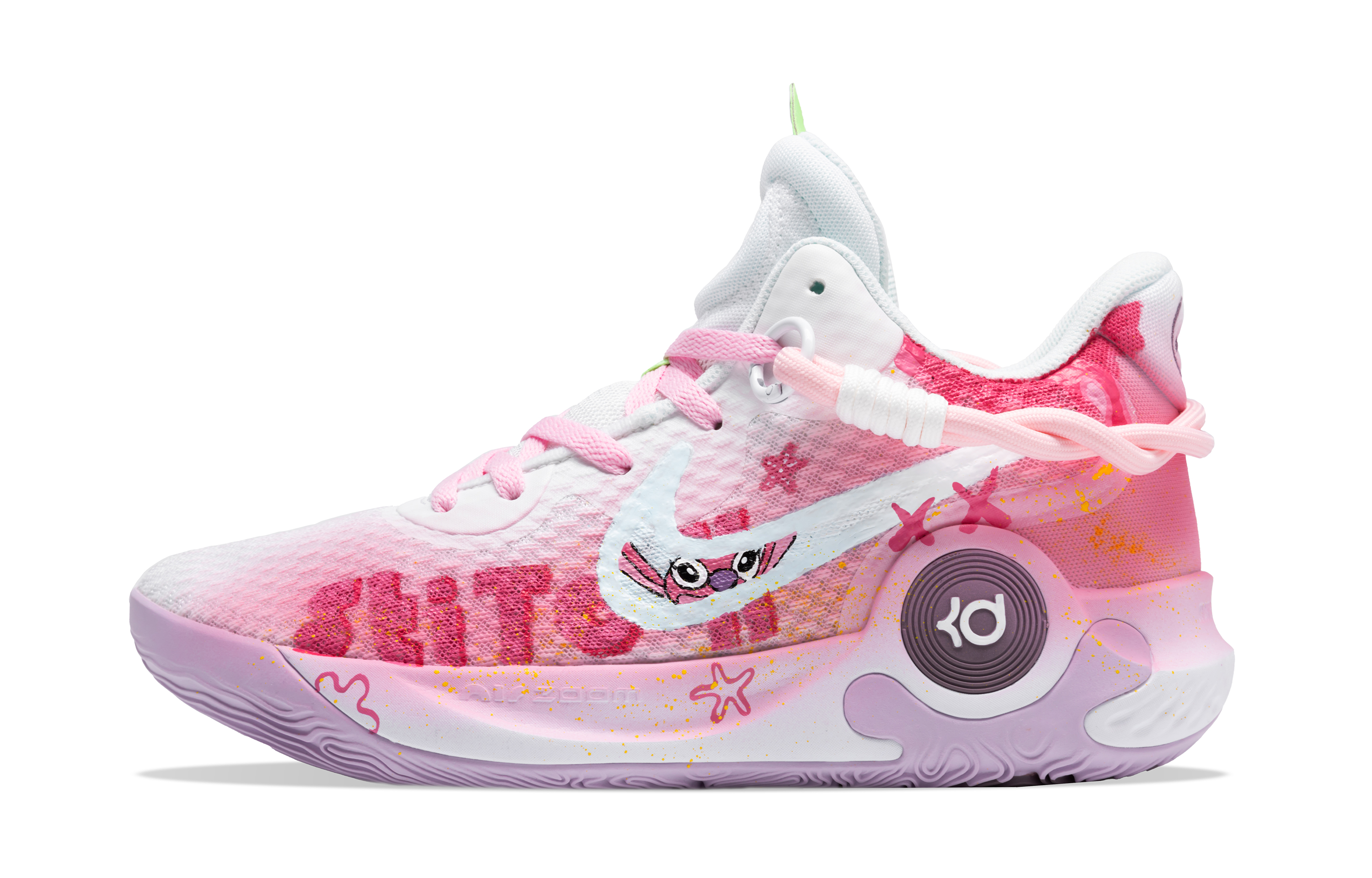 Nike KD Trey 5 IX Slip Resistant Abrasion Resistant Mid top Vintage Basketball Shoes Unisex Light Pink