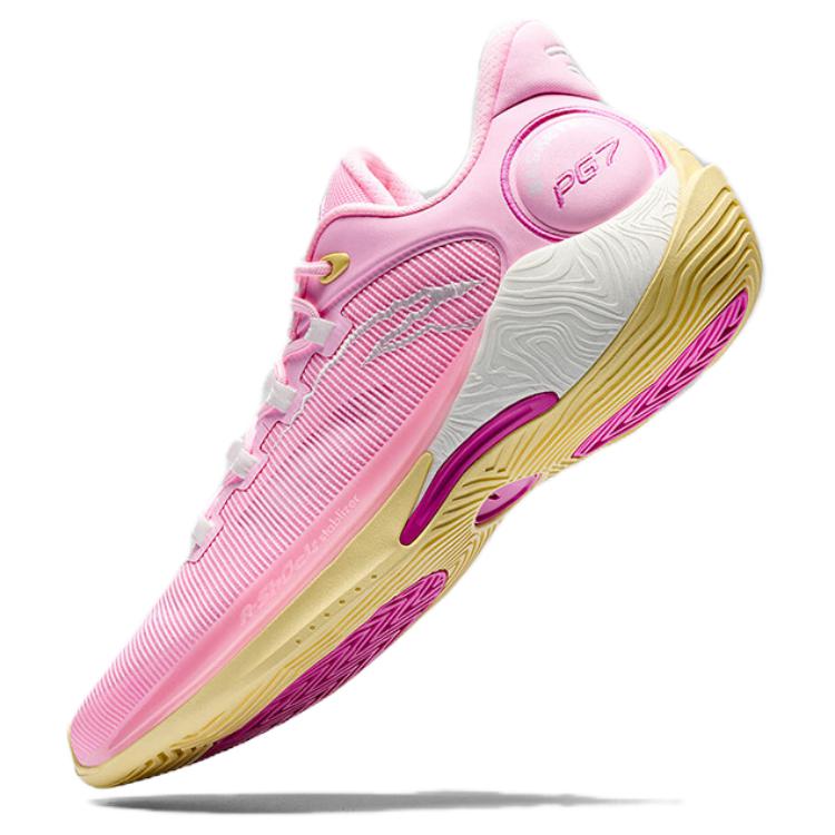 Anta Cushioning Abrasion Resistant Mid top Basketball Shoes Men’s Pink White