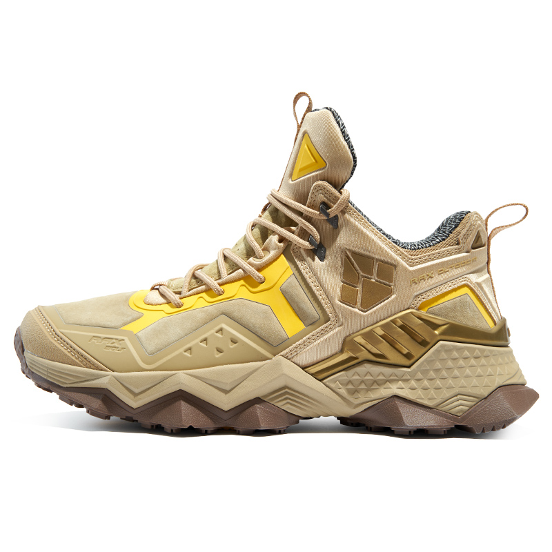 RAX Cushioning Slip Resistant Abrasion Resistant Waterproof Mountaineering Shoes Men’s Light Khaki