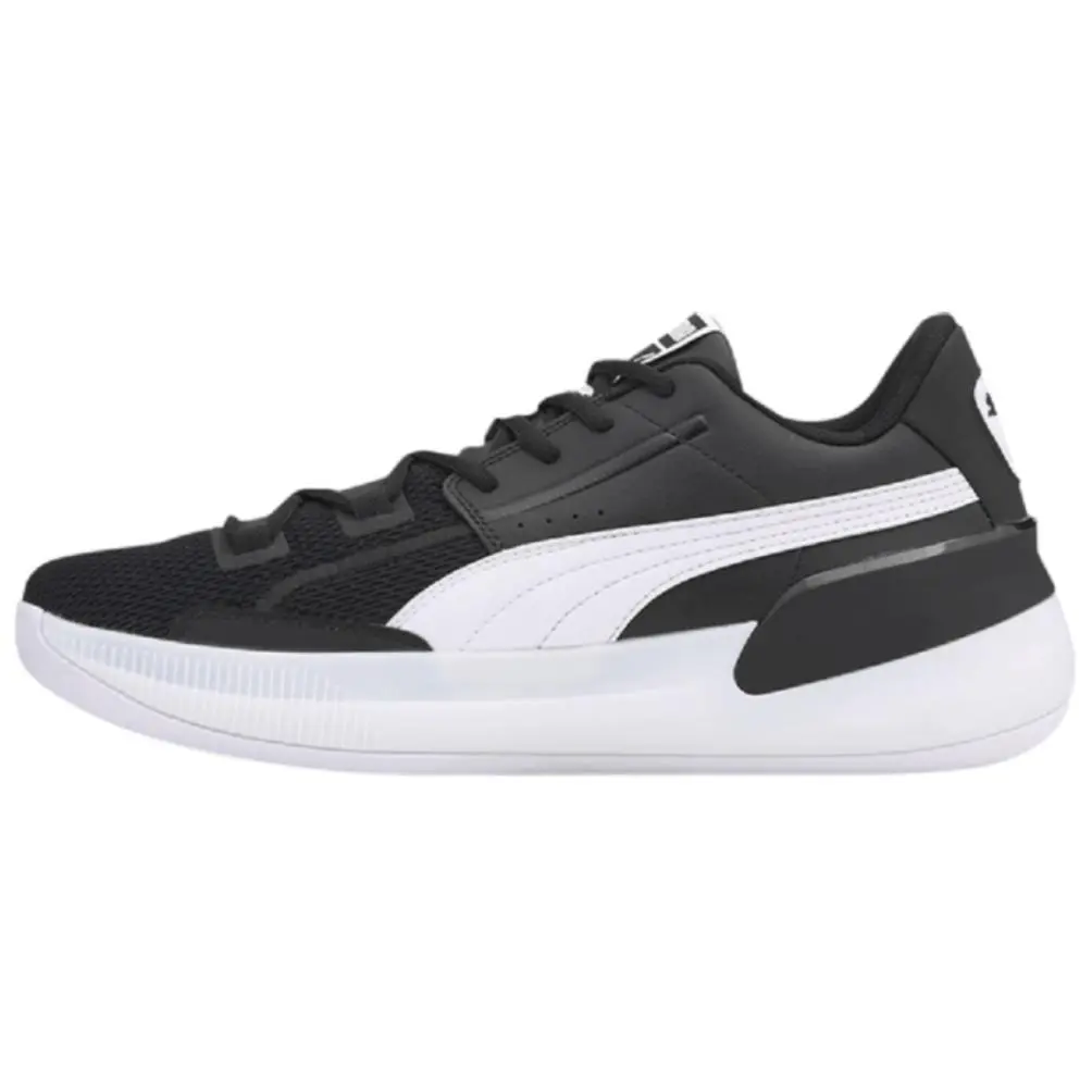 PUMA Clyde Hardwood Team Low top Basketball Shoes Unisex Black White
