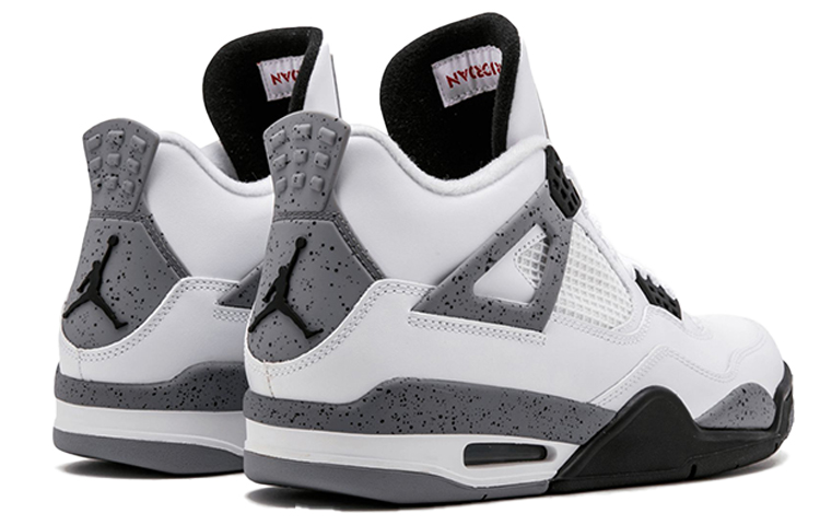 Мужские кроссовки Jordan Air Jordan 4 Retro "White Cement" 2012 (белый с черным и серым) — Белый / чёрный / серый — фото 5