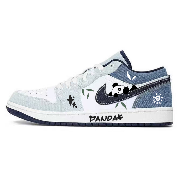 Jordan Air Jordan 1 Versatile Low top Vintage Basketball Shoes Men’s Blue Green White