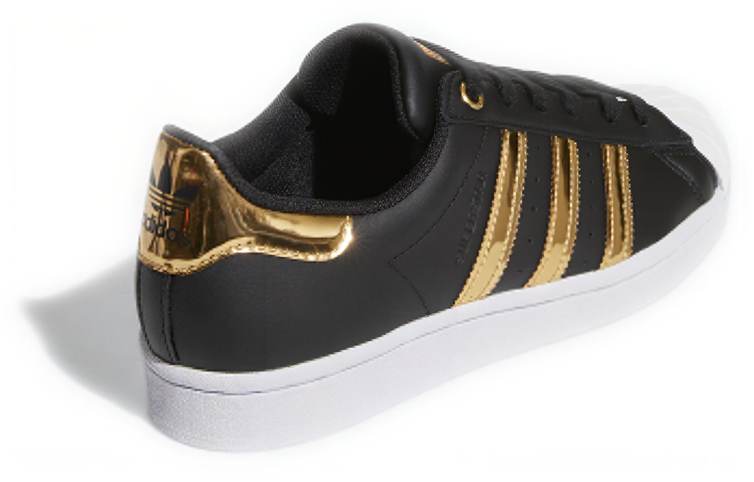 Женские кеды adidas originals SUPERSTAR (черно-золотой) — фото 3