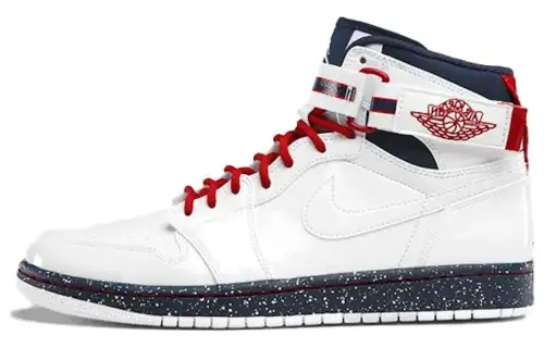 Jordan Air Jordan 1 High Strap Premier trendy and comfortable shock-absorbing, non-slip and wear-resistant high-top retro basketball shoes men's white