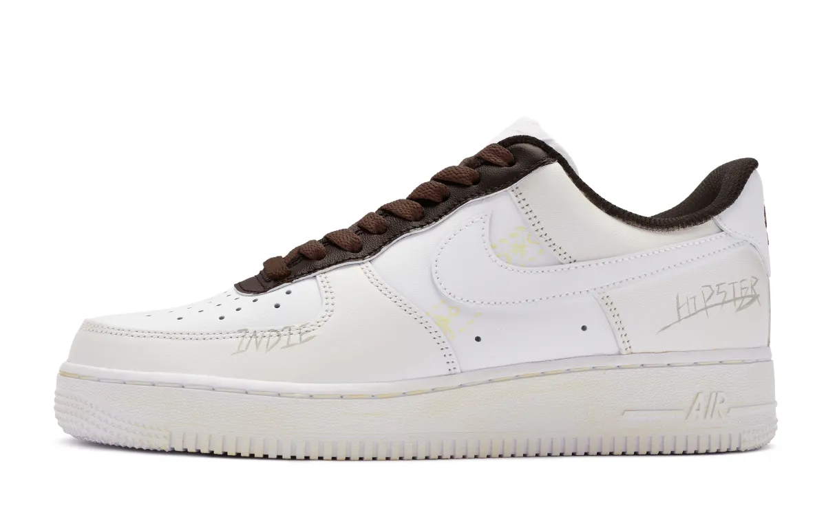 Nike Air Force 1 Low 811 Manufacturing Low top Skateboard Shoes GS Beige White Brown