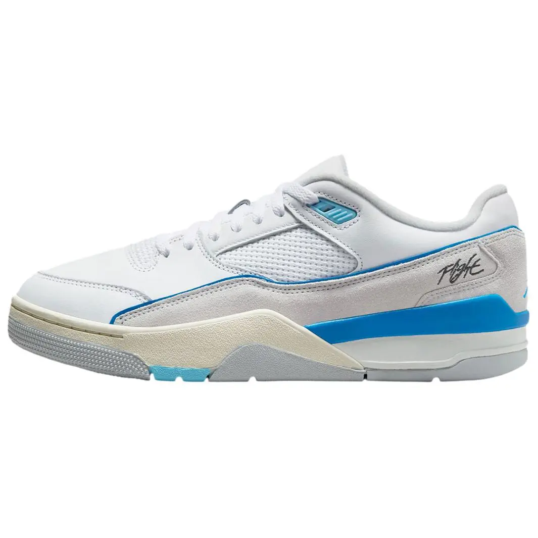Jordan FLIGHT COURT Classic And Versatile Low top Vintage Basketball Shoes Men's White