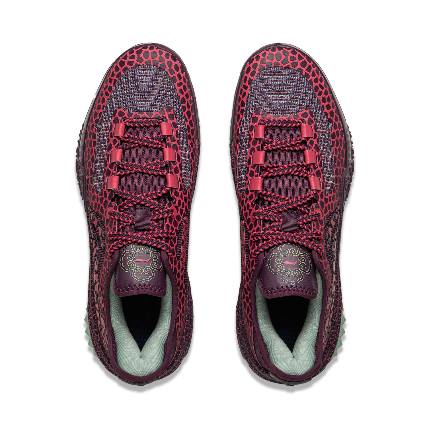 Li Ning Jie Ao Cushioning Slip Resistant Abrasion Resistant Lightweight Rebound Low top Basketball Shoes Men’s Fuchsia